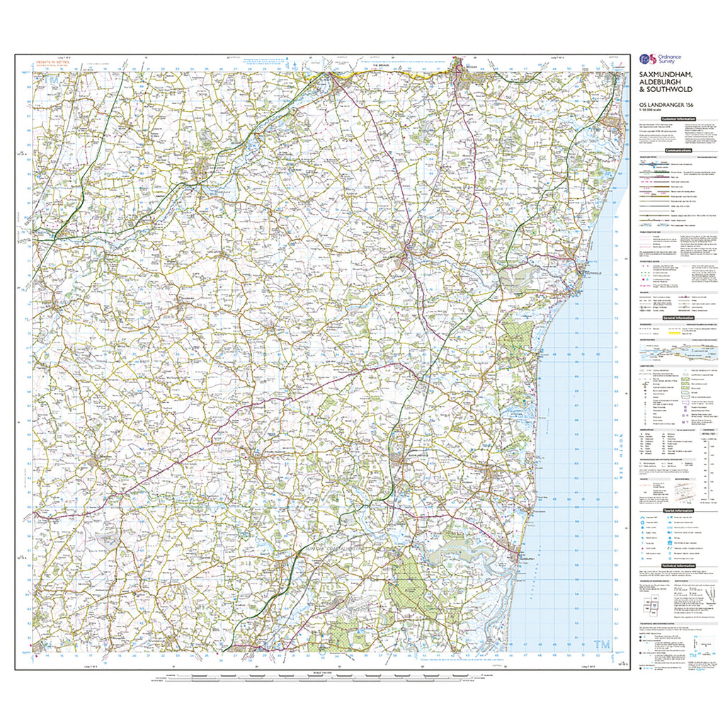 Landranger Active 156 Saxmundham, Aldeburgh & Southwold Map With Digital Version