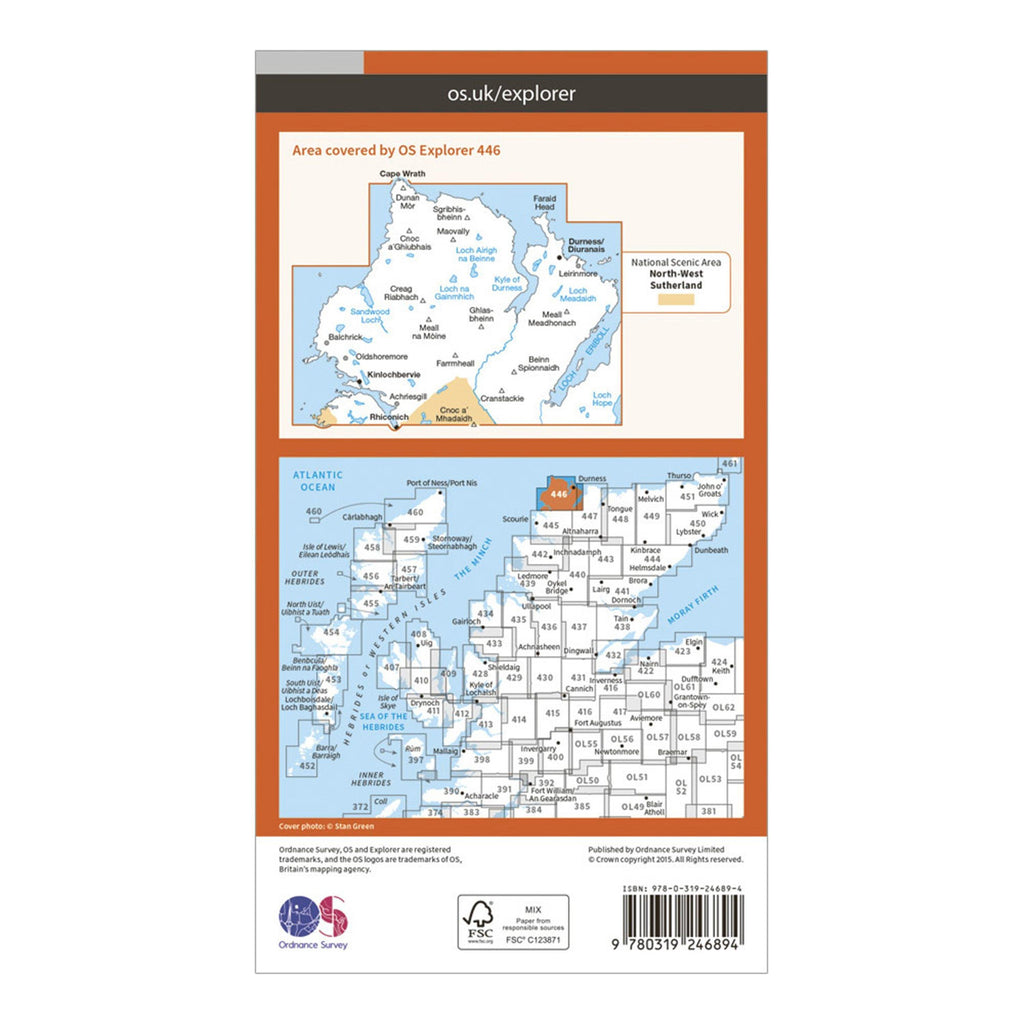 Explorer 446 Durness & Cape Wrath Map With Digital Version