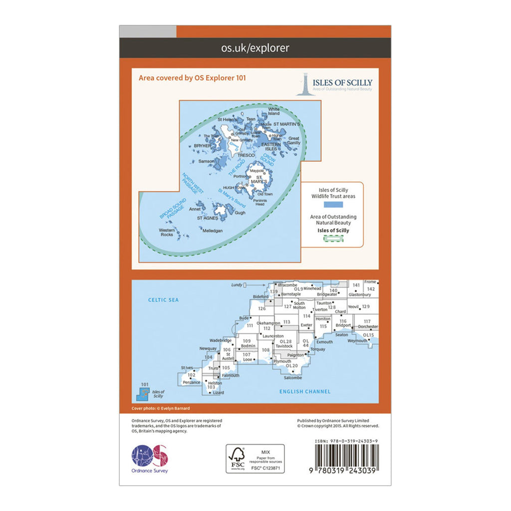 Explorer 101 Isles of Scilly Map With Digital Version