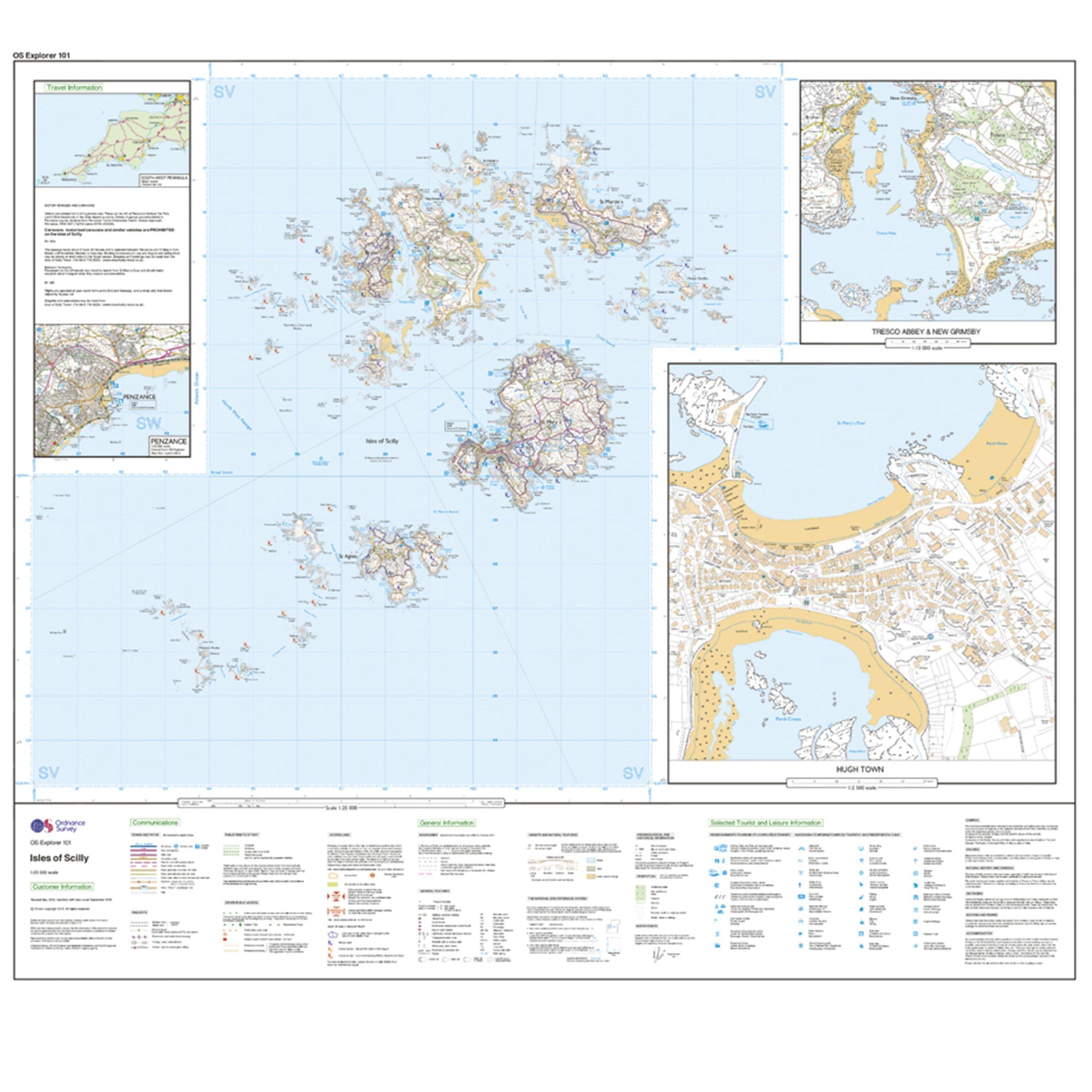 Explorer 101 Isles of Scilly Map With Digital Version