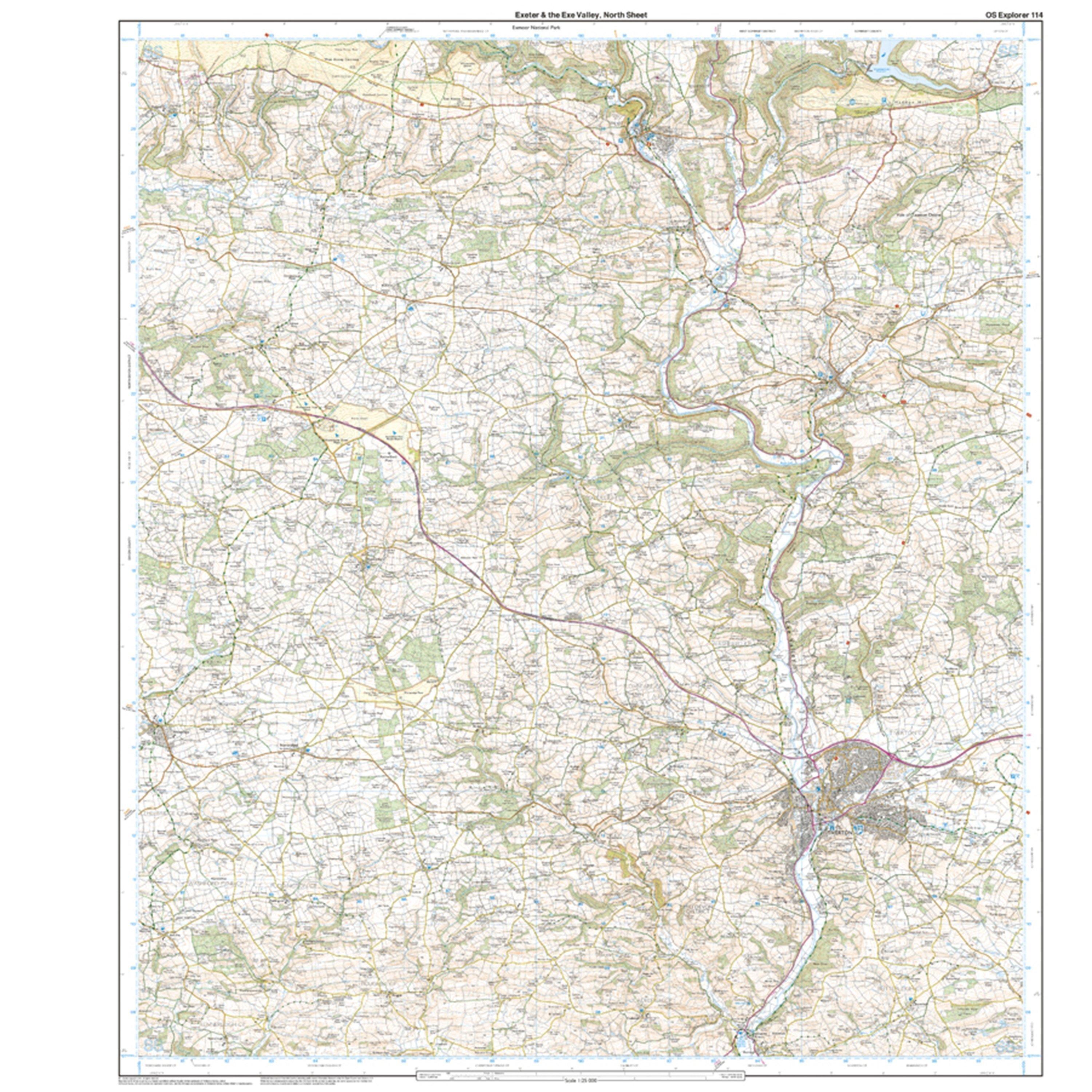Explorer 114 Exeter & The Exe Valley Map With Digital Version