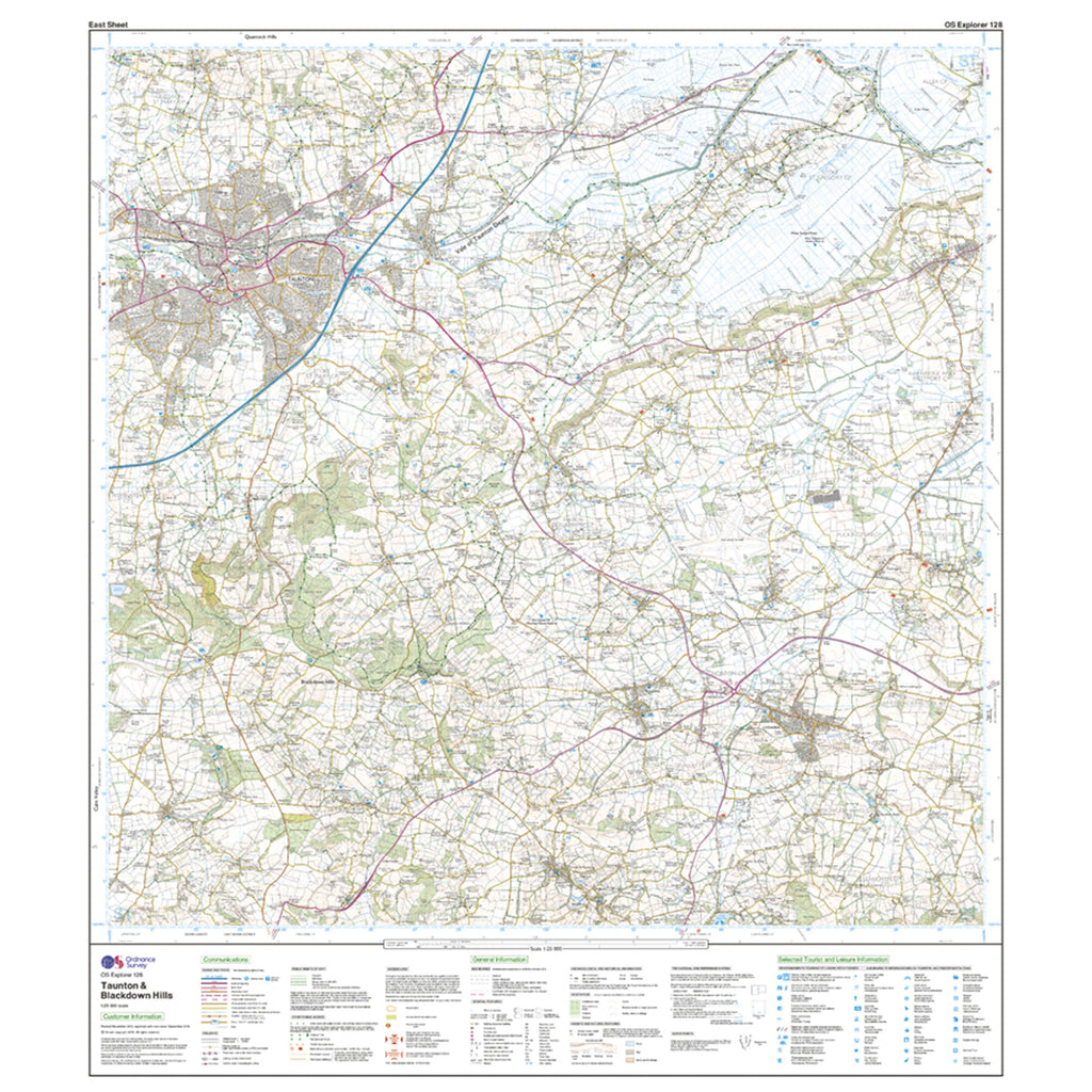 Explorer Active 128 Taunton & Blackdown Hills Map With Digital Version