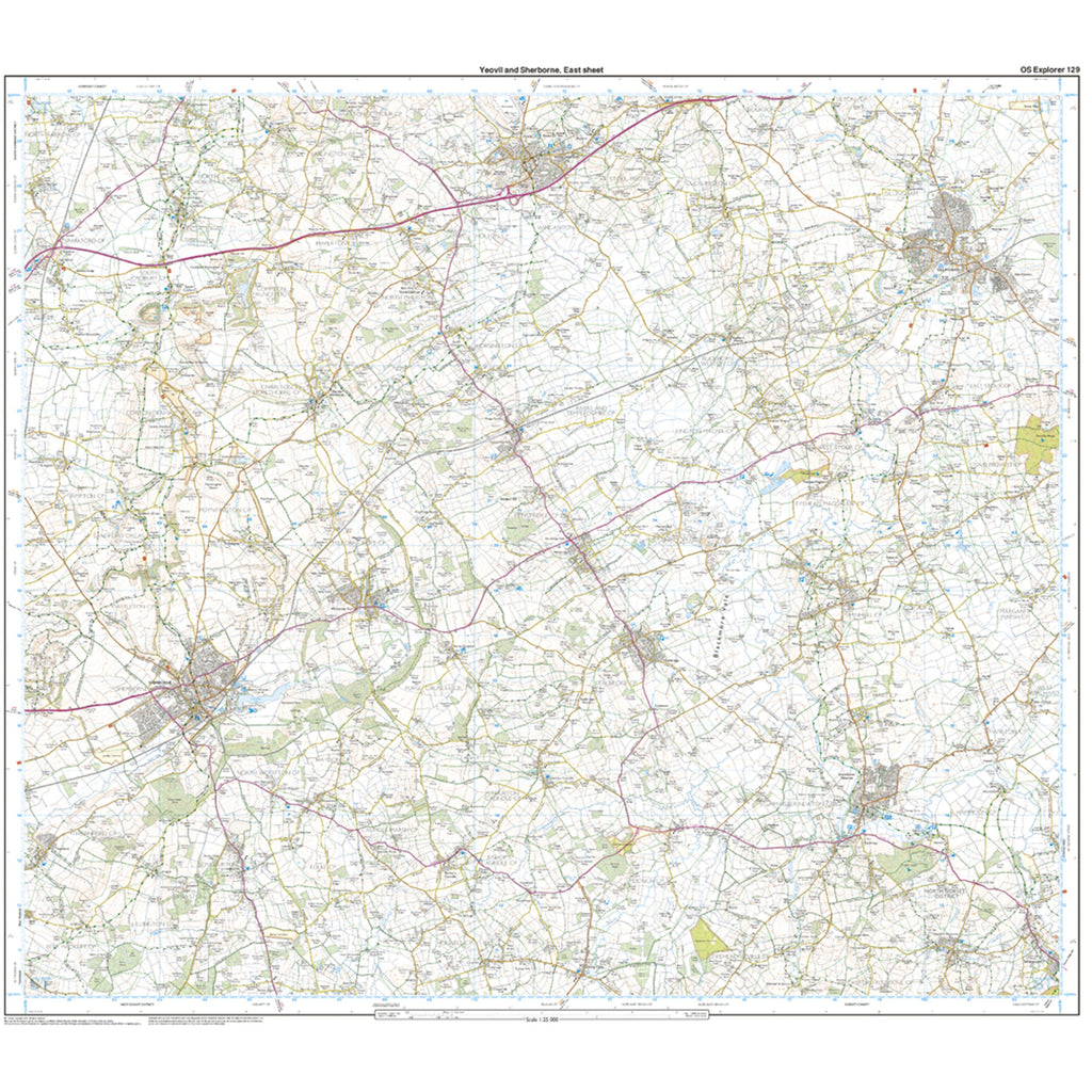 Explorer Active 129 Yeovil & Sherbourne Map With Digital Version