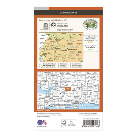 Explorer 157 Marlborough & Savernake Forest Map With Digital Version