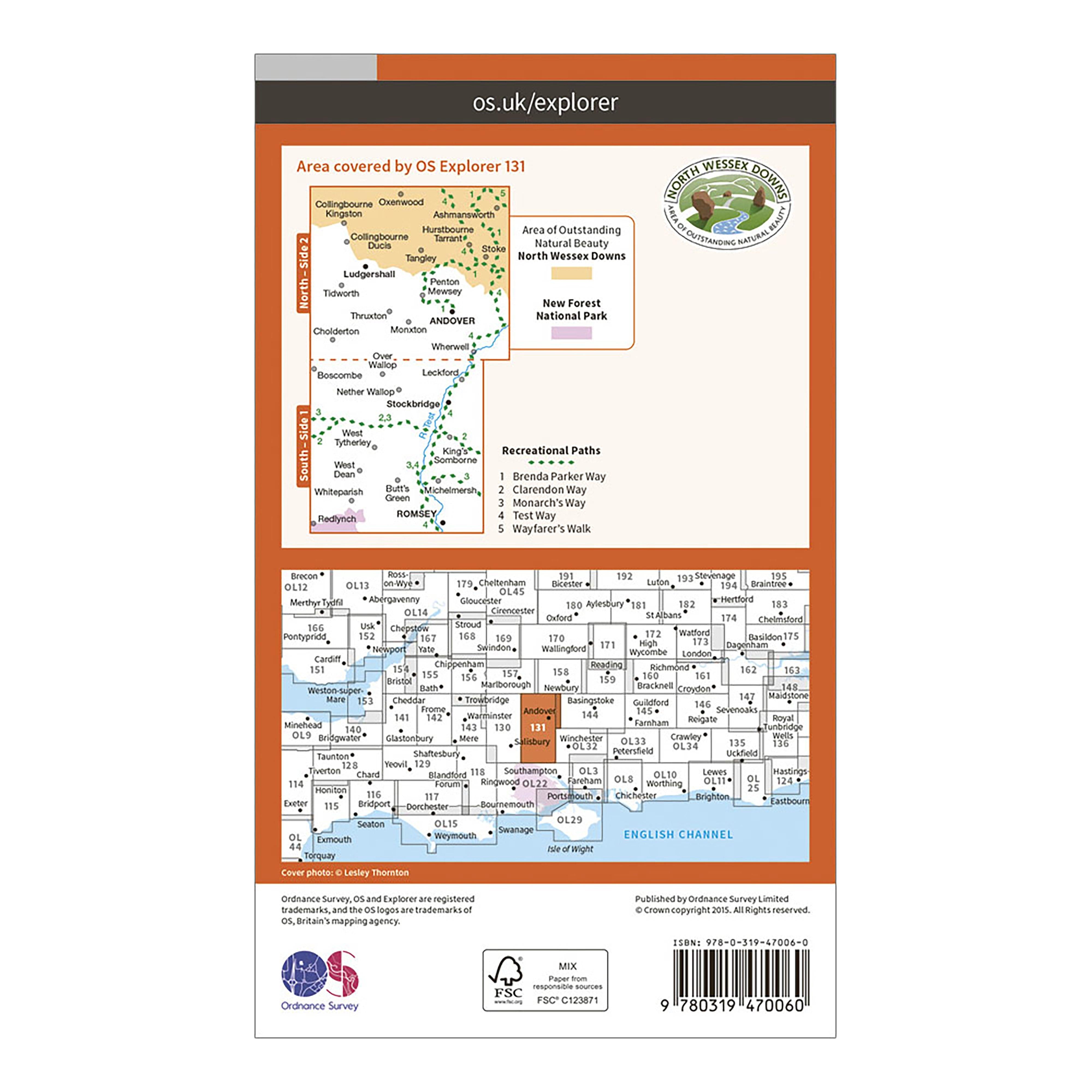Explorer Active 131 Romsey, Andover & Test Valley Map With Digital Version