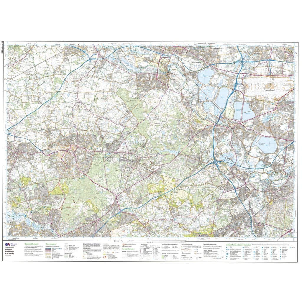 Explorer 160 Windsor, Weybridge & Bracknell Map With Digital Version