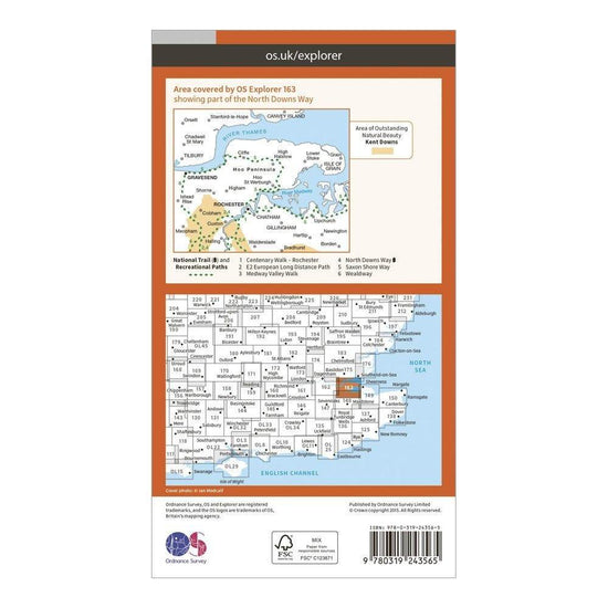 Explorer 163 Gravesend & Rochester Map With Digital Version