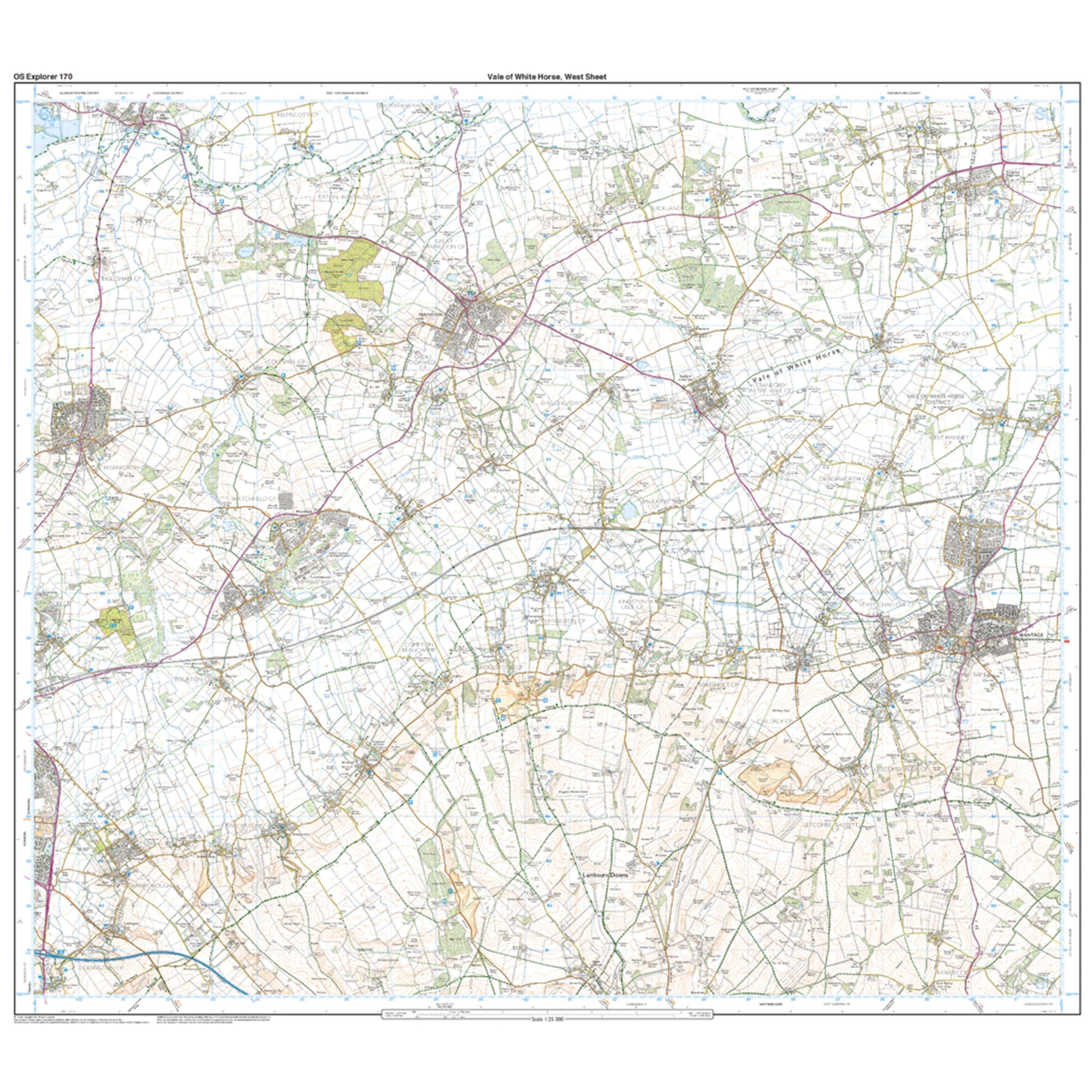 Explorer 170 Abingdon, Wantage & Vale of White Horse Map With Digital Version