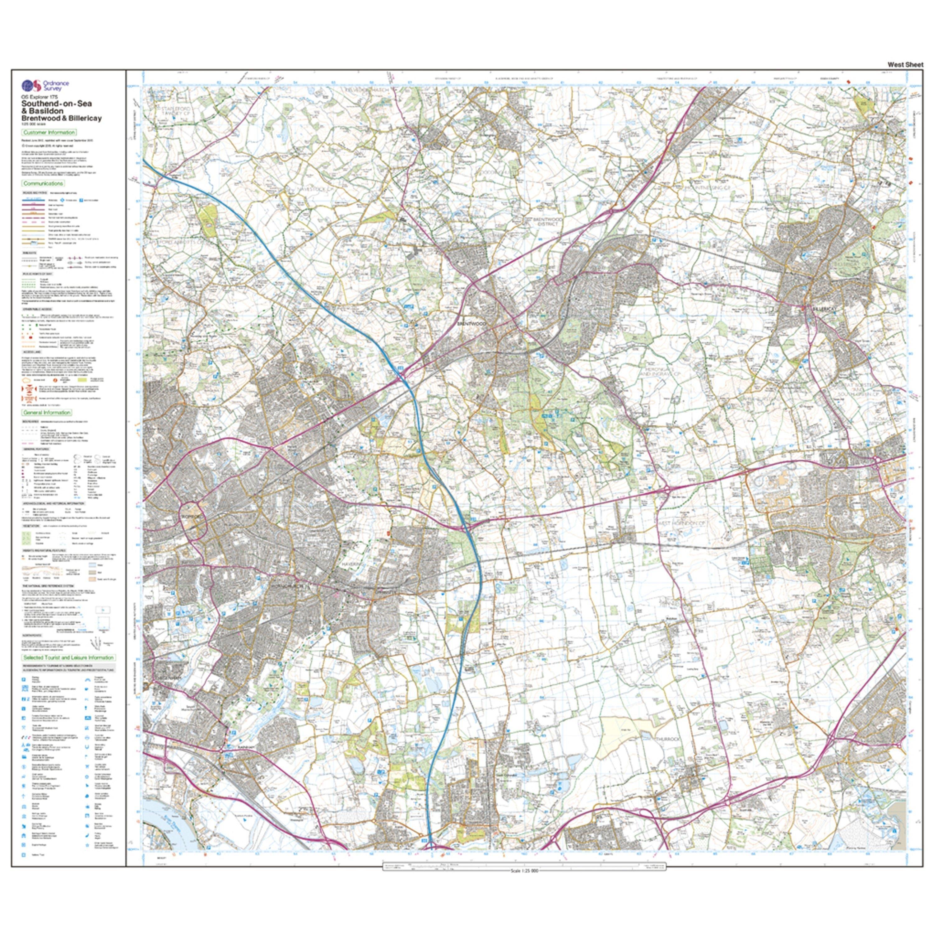 Explorer 175 Southend-on-Sea & Basildon Map With Digital Version