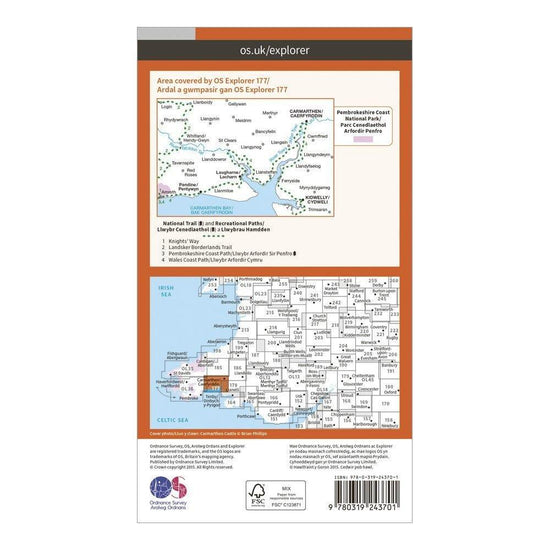 Explorer 177 Carmarthen & Kidwelly Map With Digital Version