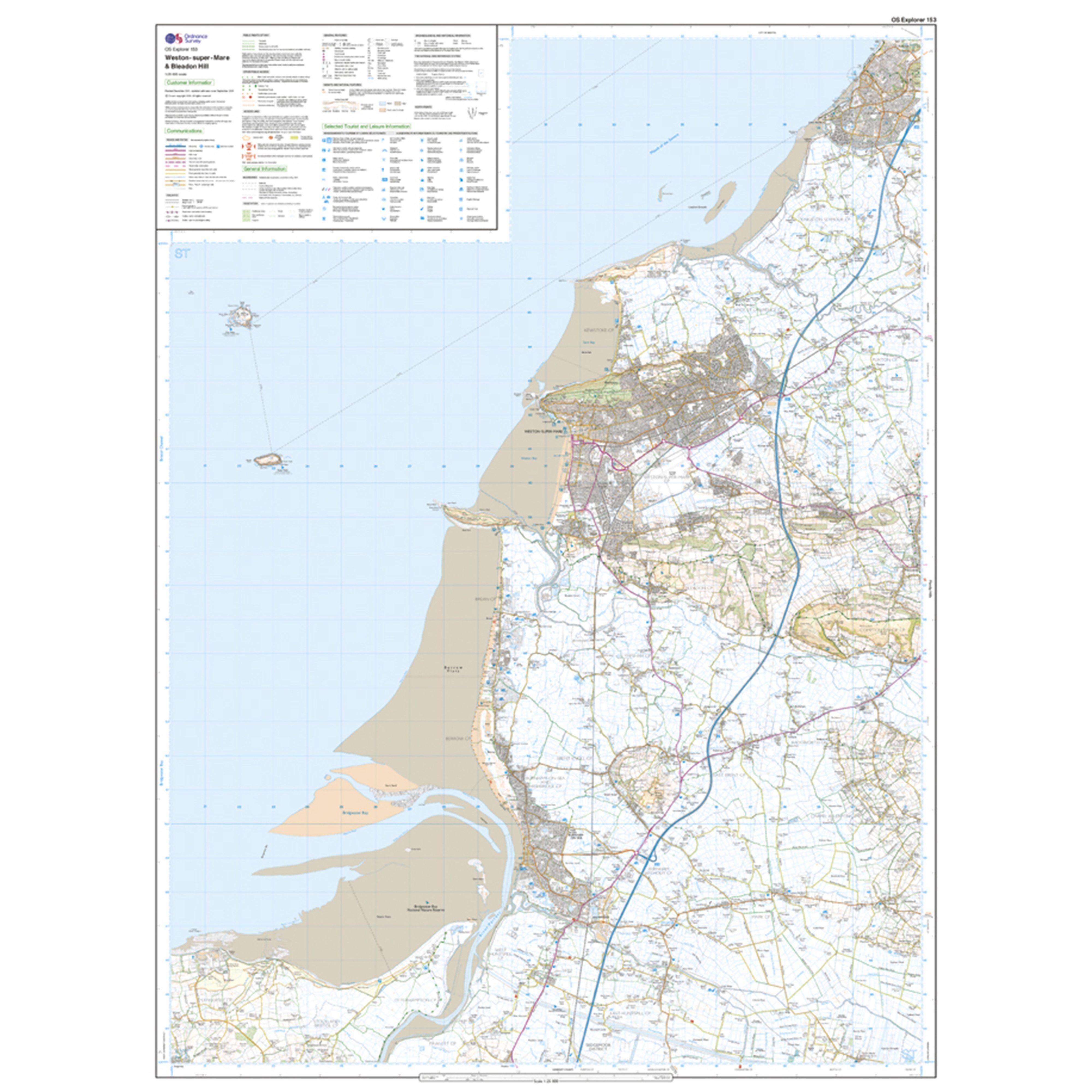 Explorer Active 153 Weston-Super-Mare & Bleadon Hill Map With Digital Version
