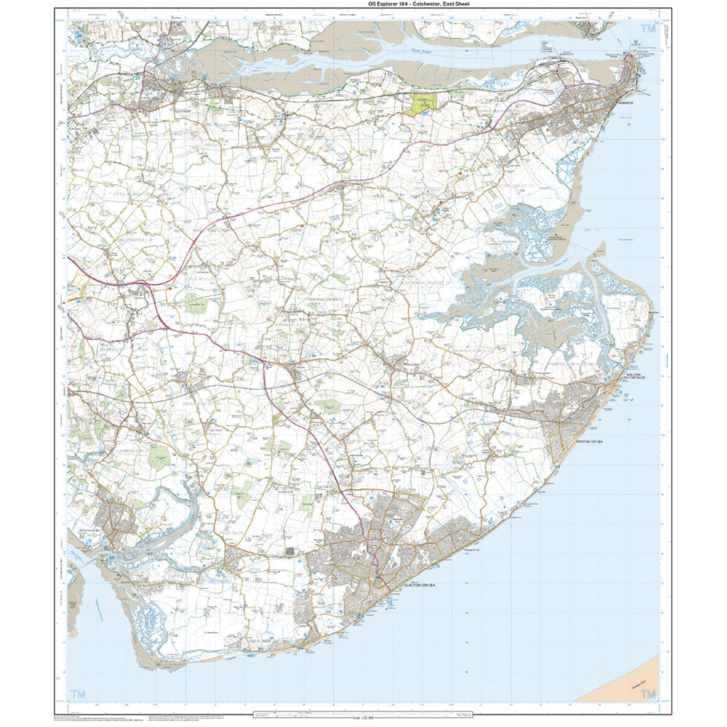 Explorer 184 Colchester, Harwich & Clacton-on-Sea Map With Digital Version