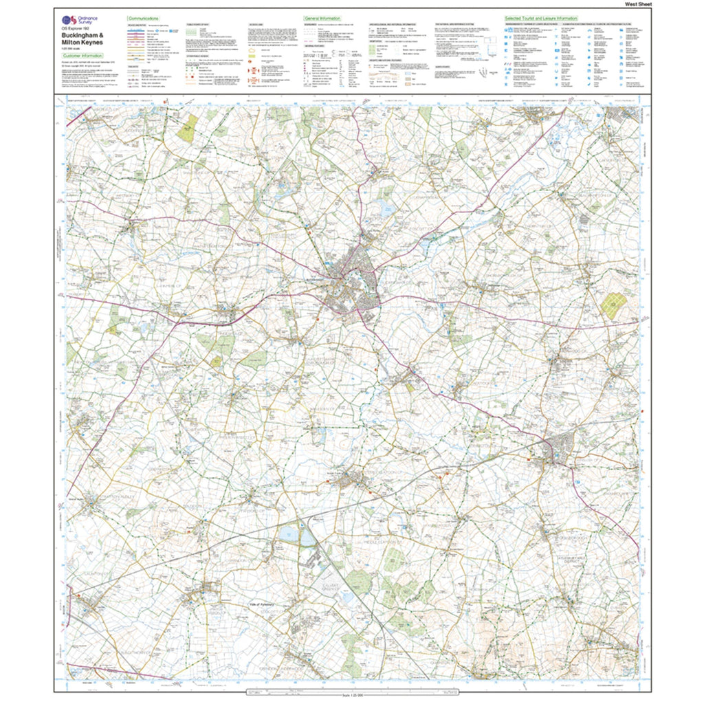 Explorer 192 Buckingham & Milton Keynes Map With Digital Version