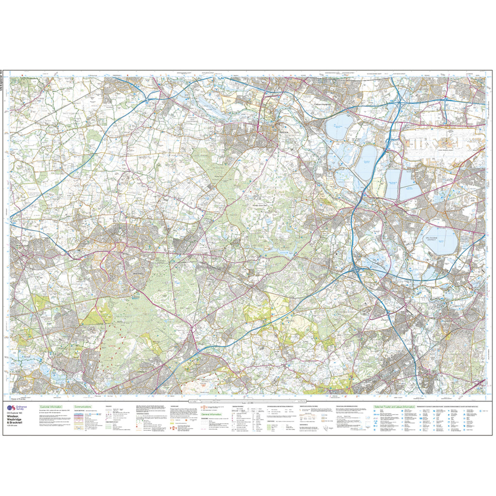 Explorer Active 160 Windsor, Weybridge & Bracknell Map With Digital Version