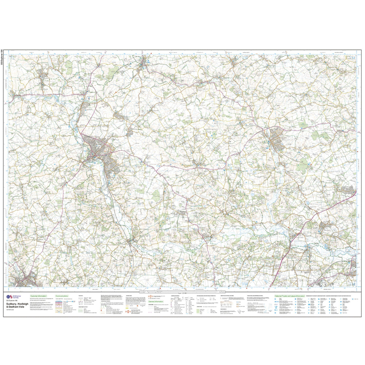 Explorer 196 Sudbury, Hadleigh & Dedham Vale Map With Digital Version
