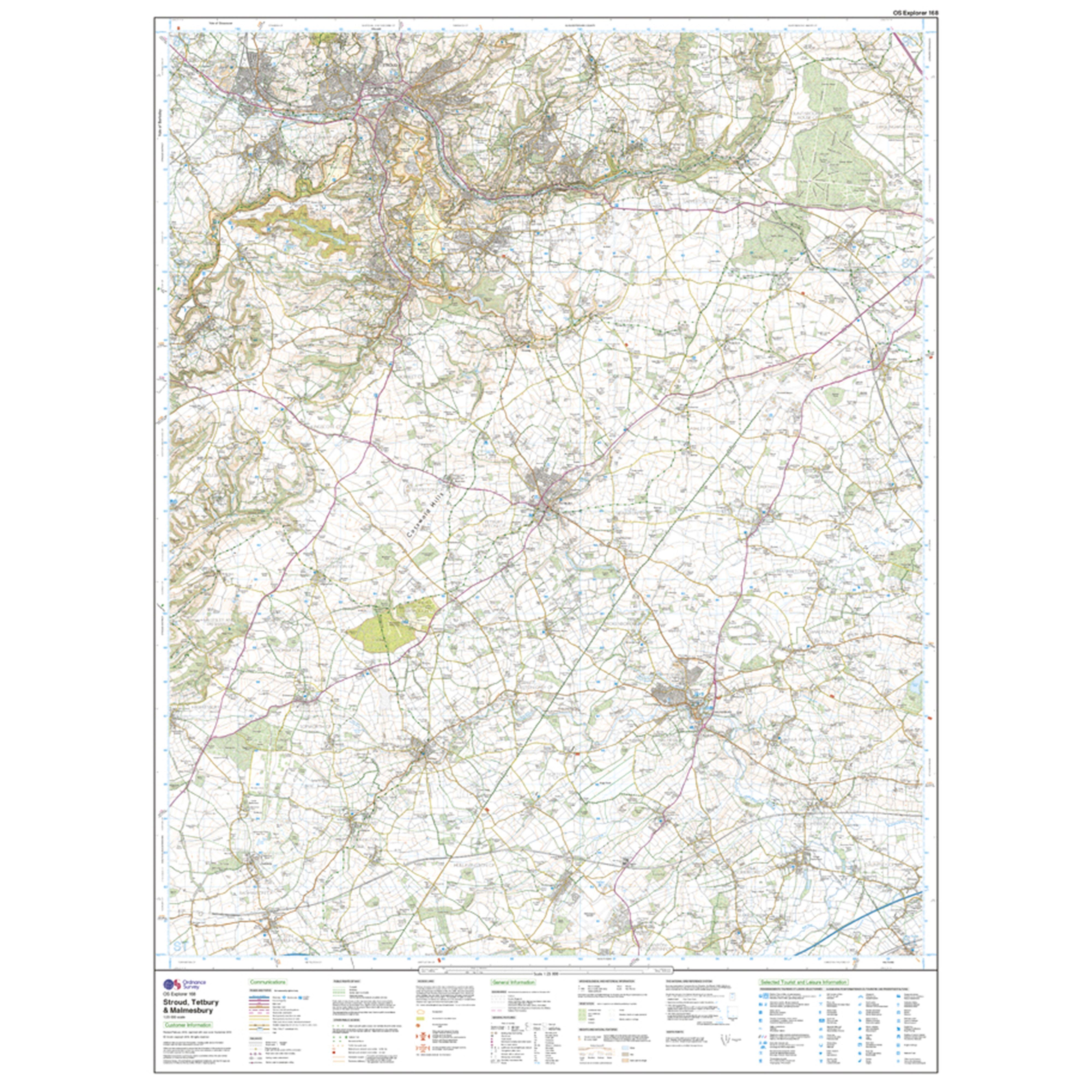 Explorer Active 168 Stroud, Tetbury & Malmesbury Map With Digital Version