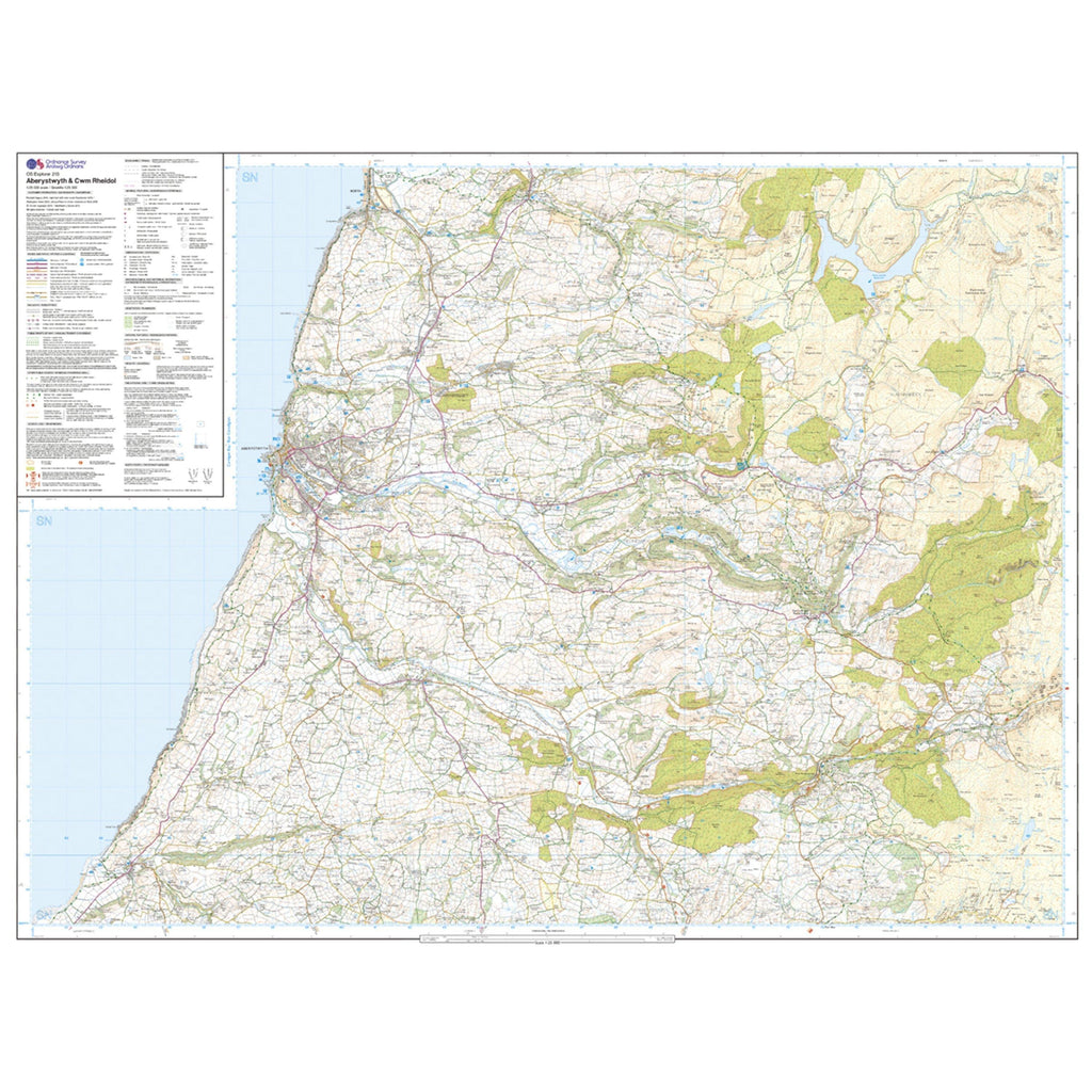 Explorer 213 Aberystwyth & Cwn Rheidol Map With Digital Version