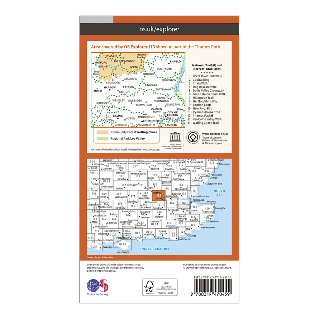 Explorer Active 173 London North Map With Digital Version