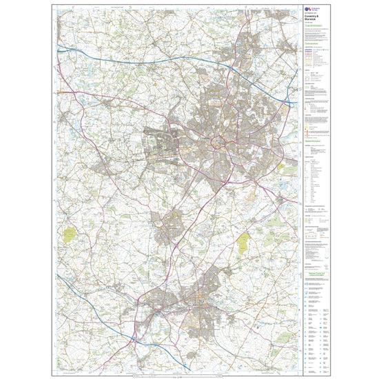 Explorer 221 Coventry, Warwick, Royal Leamington Spa & Kenilworth Map With Digital Version