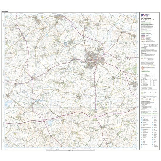 Explorer 223 Northampton, Market Harborough, Brixworth & Pitsford Water Map With Digital Version