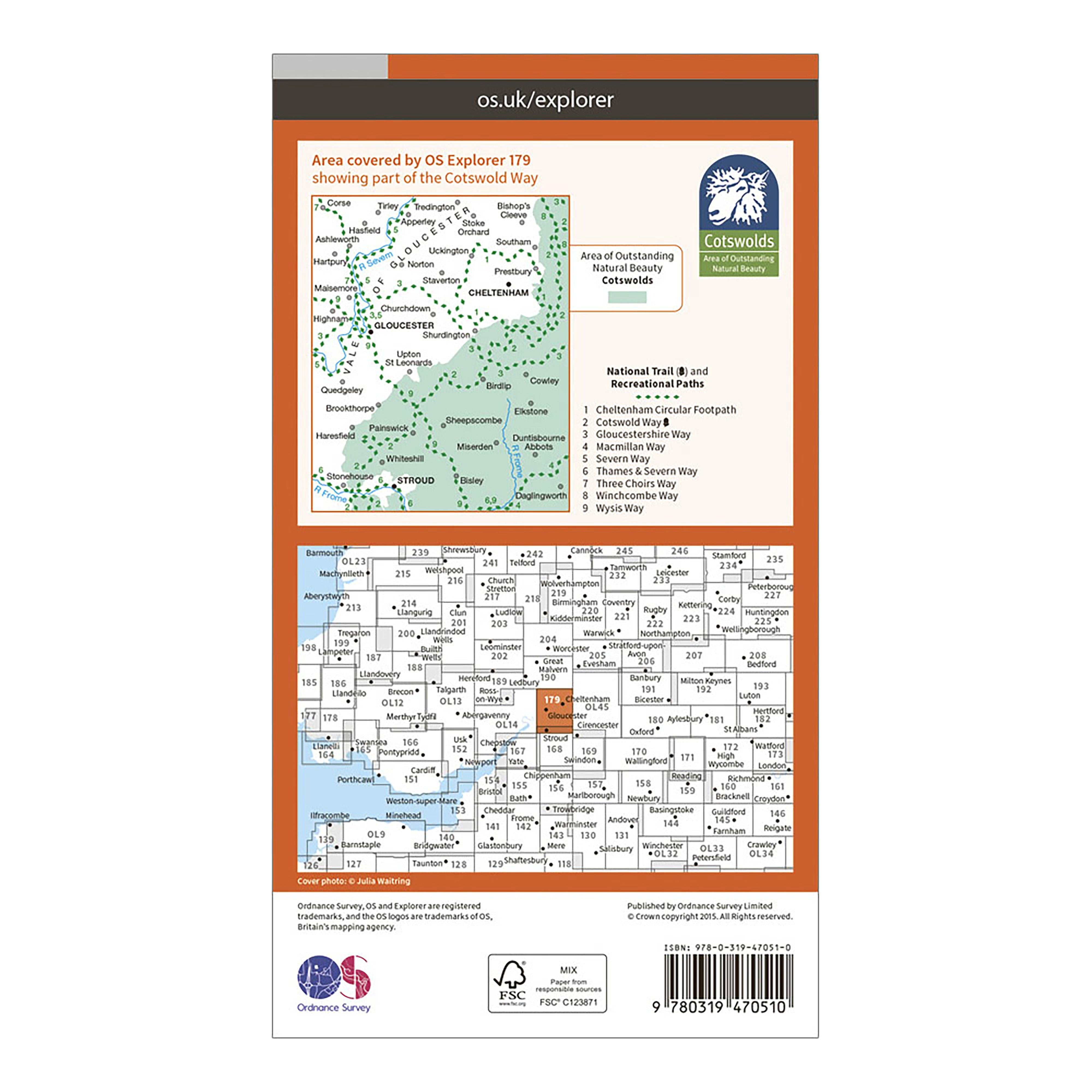 Explorer Active 179 Gloucester, Cheltenham & Stroud Map With Digital Version