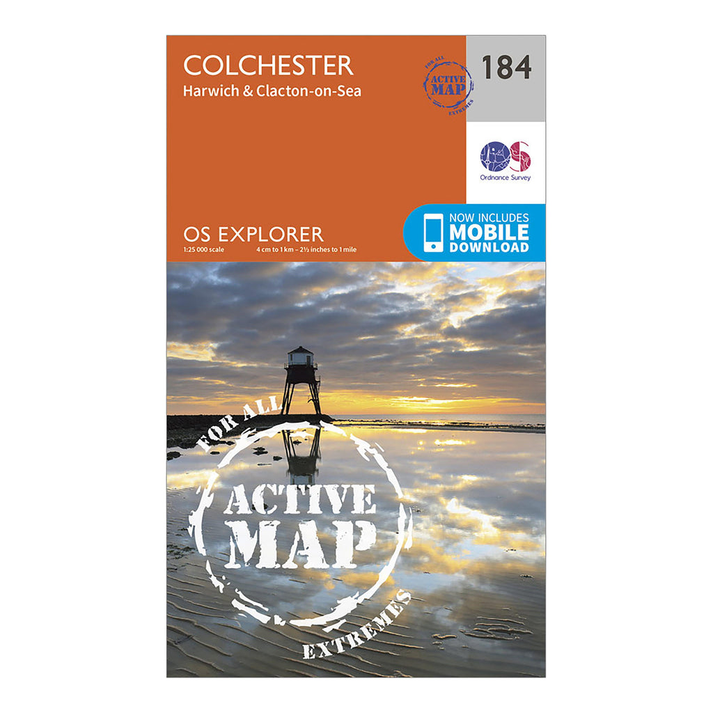 Explorer Active 184 Colchester, Harwick & Clacton-on-Sea Map With Digital Version