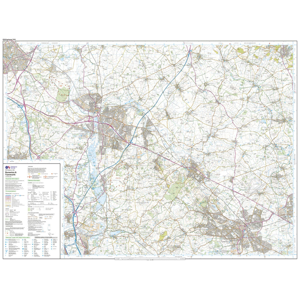 Explorer 232 Nuneaton & Tamworth Map With Digital Version