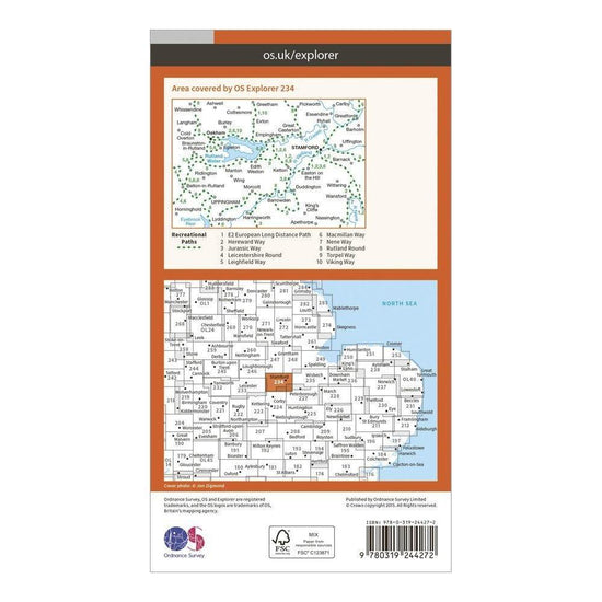 Explorer 234 Rutland Water Map With Digital Version