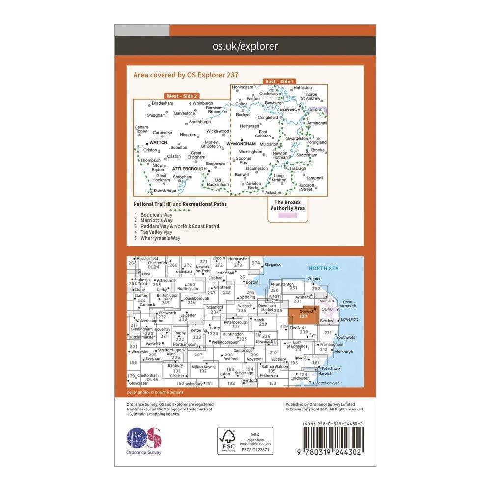 Explorer 237 Norwich Map With Digital Version