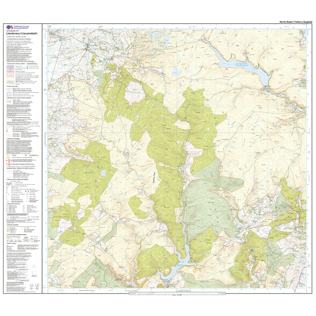 Explorer Active 187 Llandovery, Llanwrtyd Wells & Lyn Brianne Map With Digital Version
