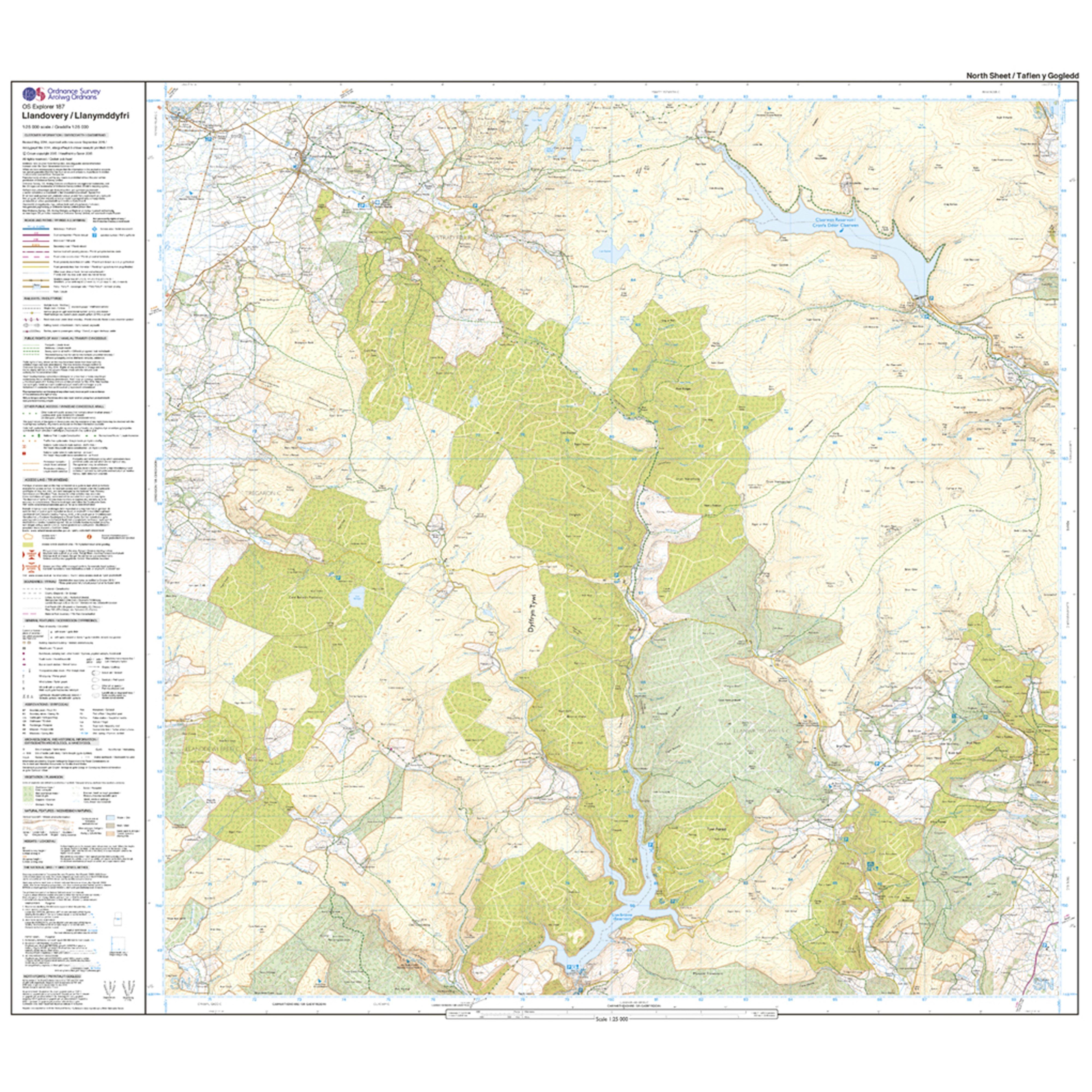 Explorer Active 187 Llandovery, Llanwrtyd Wells & Lyn Brianne Map With Digital Version