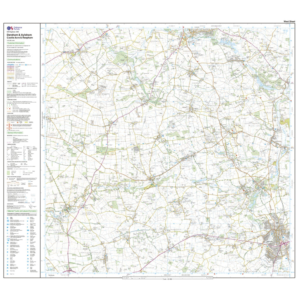 Explorer 238 East Dereham & Aylsham Map With Digital Version