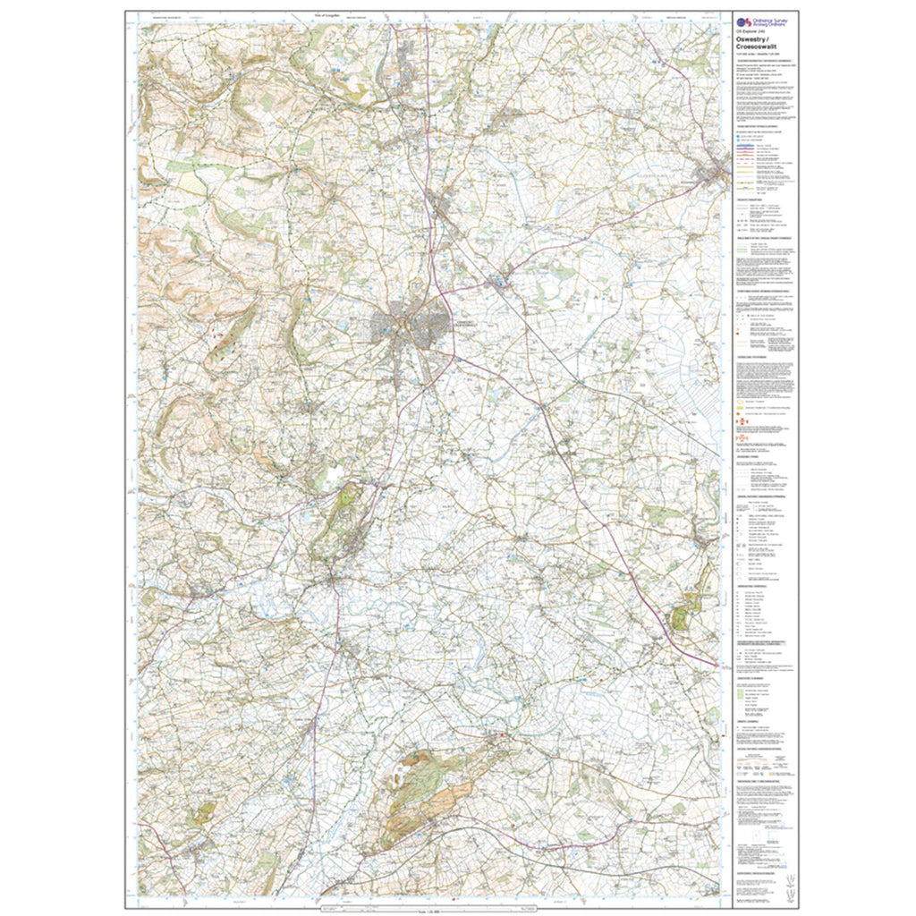 OS Explorer 240 Oswestry Map With Digital Version