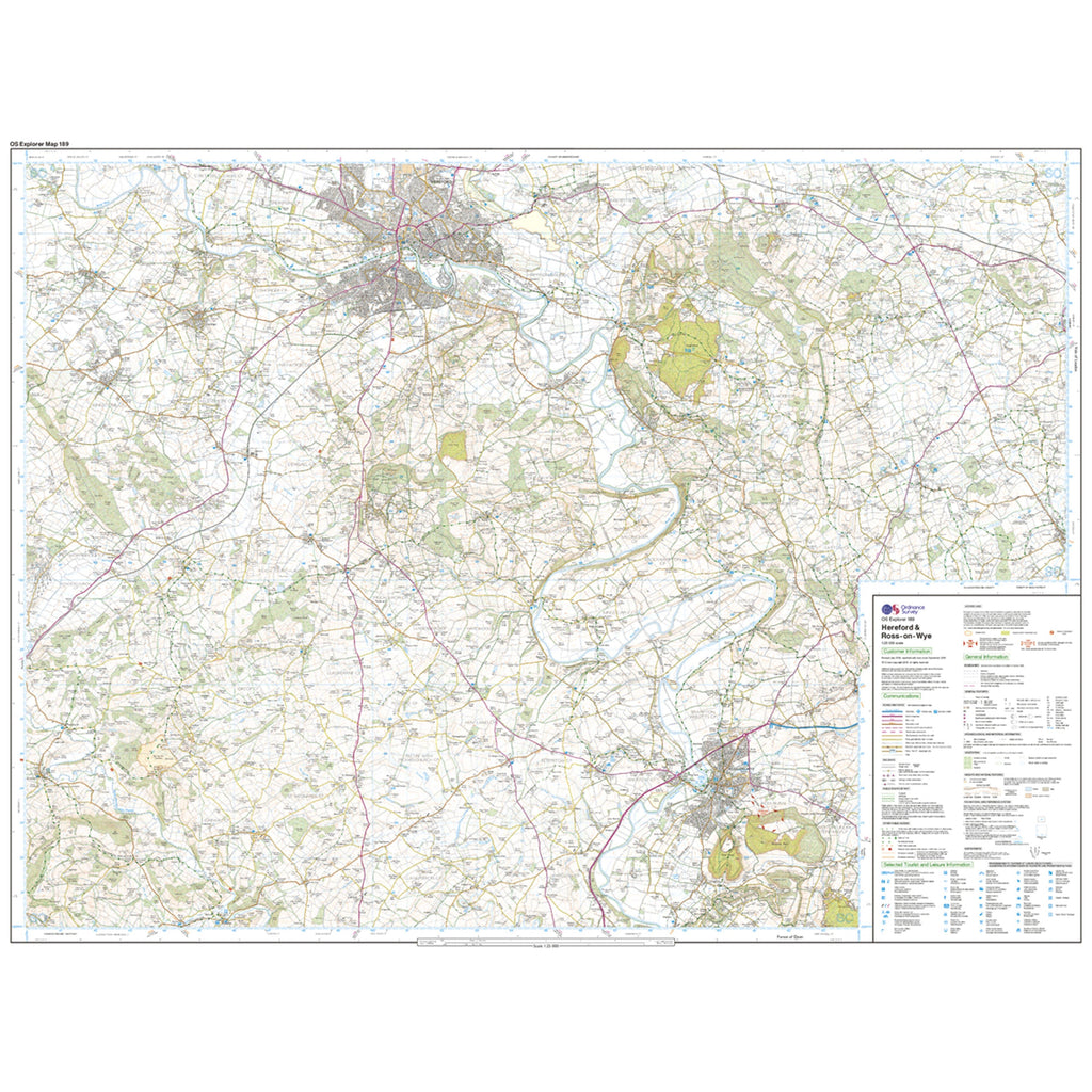 Explorer Active 189 Hereford & Ross-on-Wye Map With Digital Version