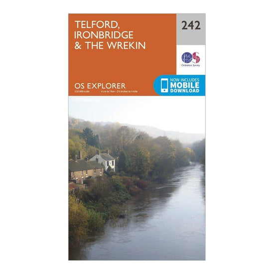 Explorer 242 Telford, Ironbridge & The Wrekin Map With Digital Version