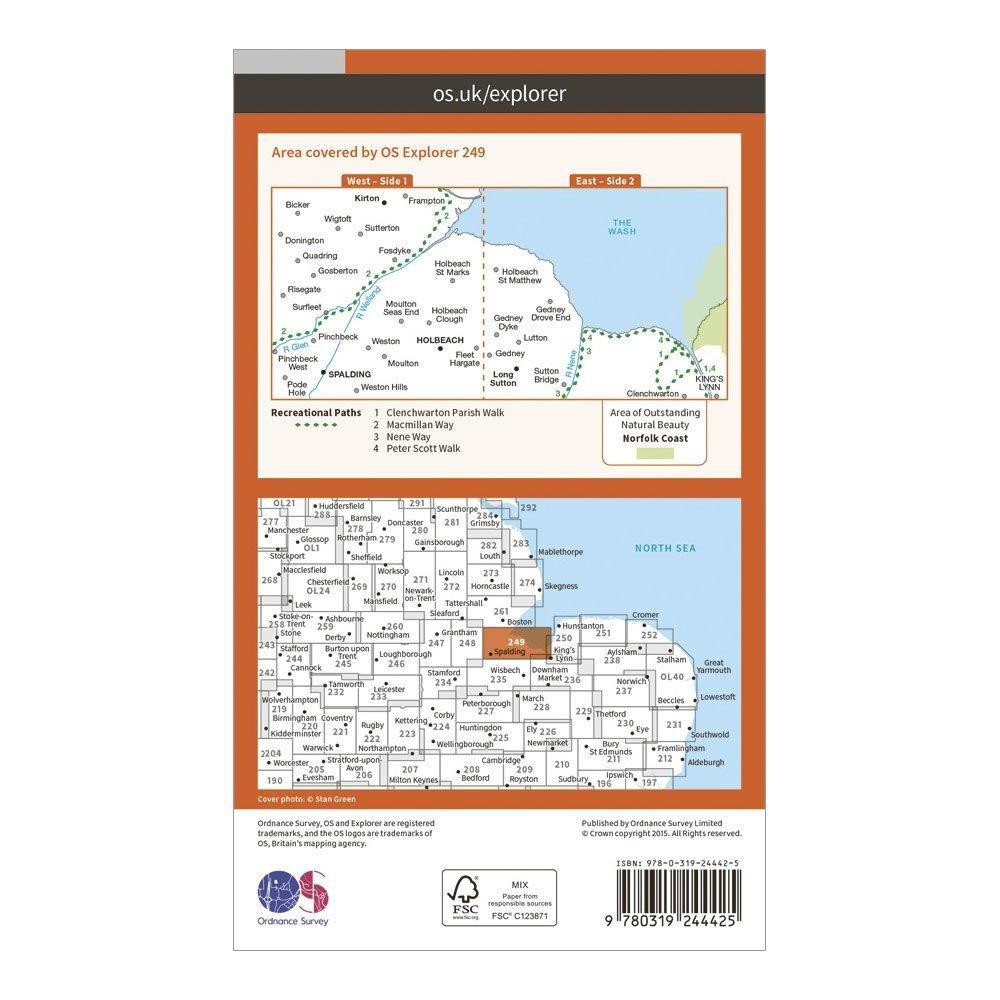 Explorer 249 Spalding & Holbeach Map With Digital Version