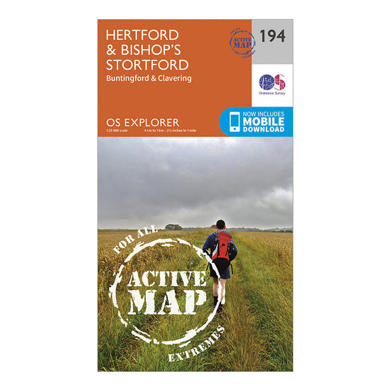 Explorer Active 194 Hertford & Bishop’s Stortford Map With Digital Version