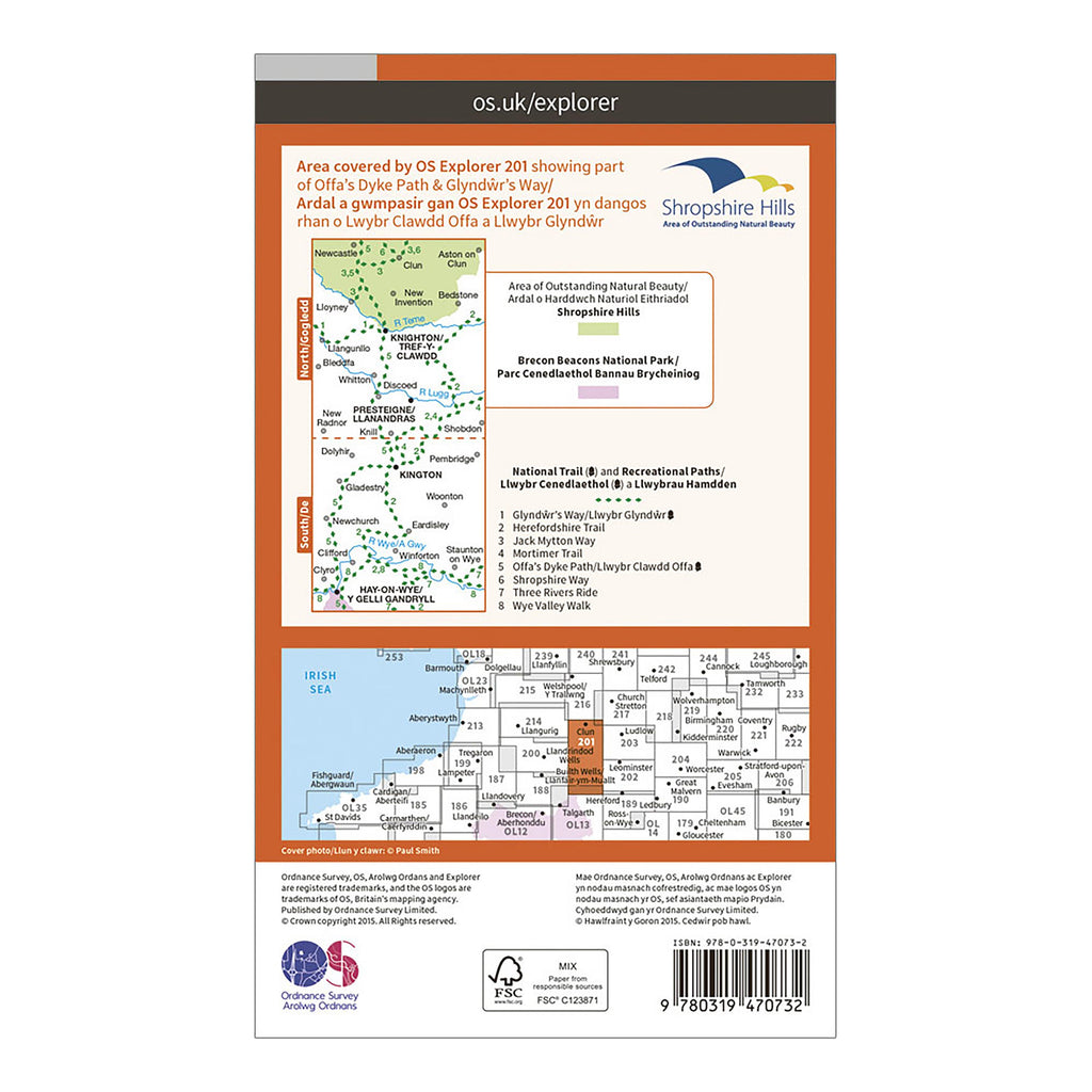 Explorer Active 201 Knighton & Presteigne Map With Digital Version