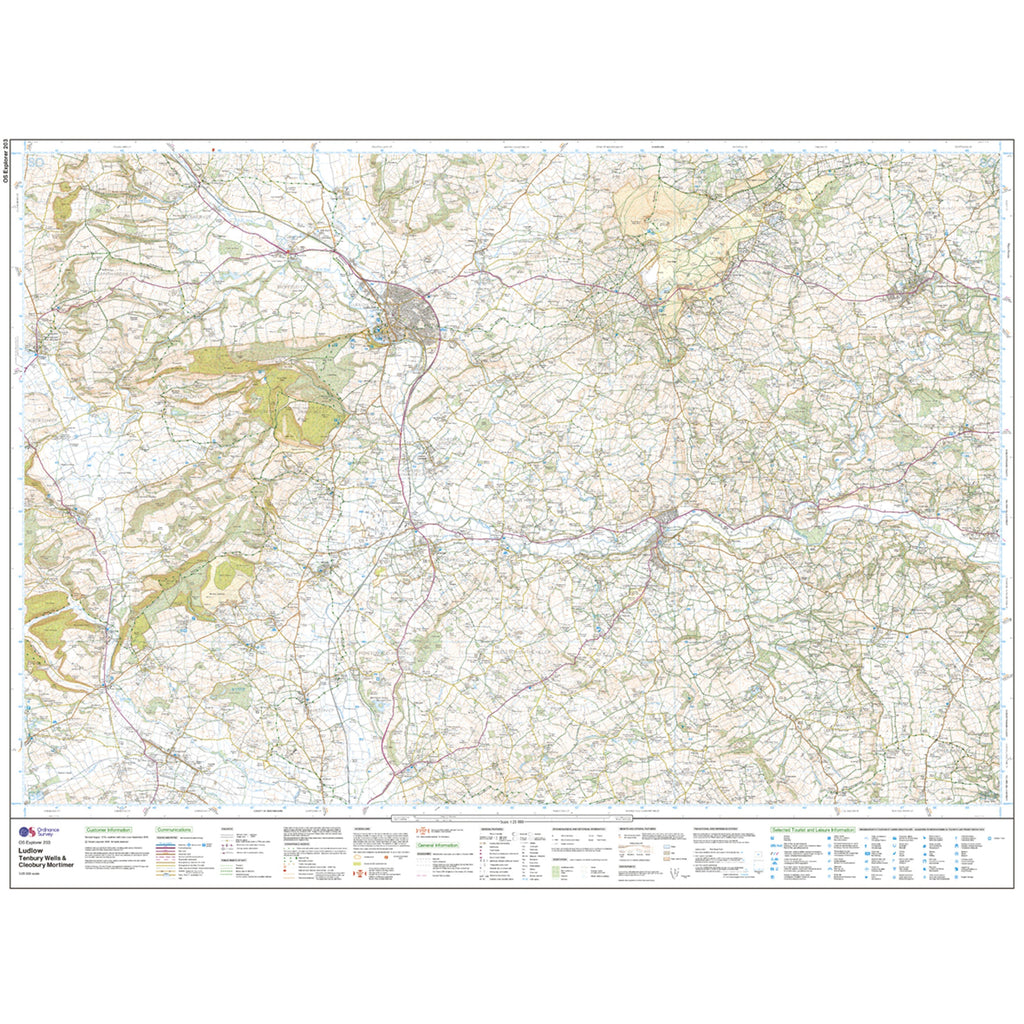 Explorer Active 203 Ludlow, Tenbury Wells & Cleobury Mortimer Map With Digital Version
