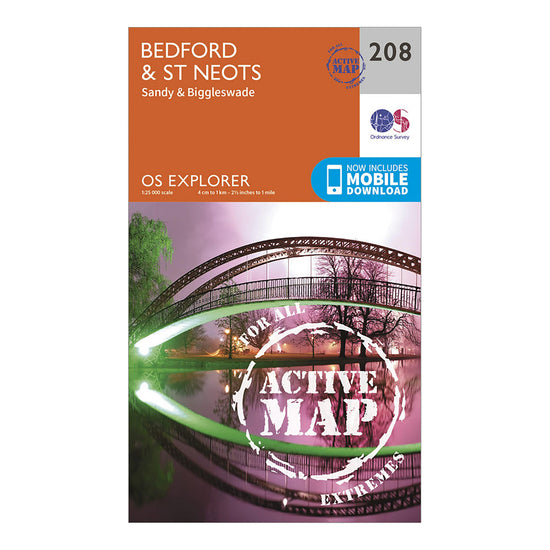 Explorer Active 208 Bedford & St Neots Map With Digital Version