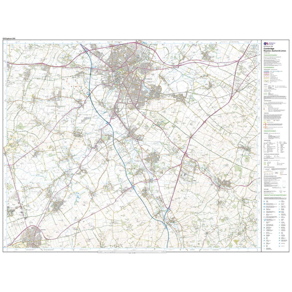 Explorer Active 209 Cambridge, Royston, Duxford & Linton Map With Digital Version