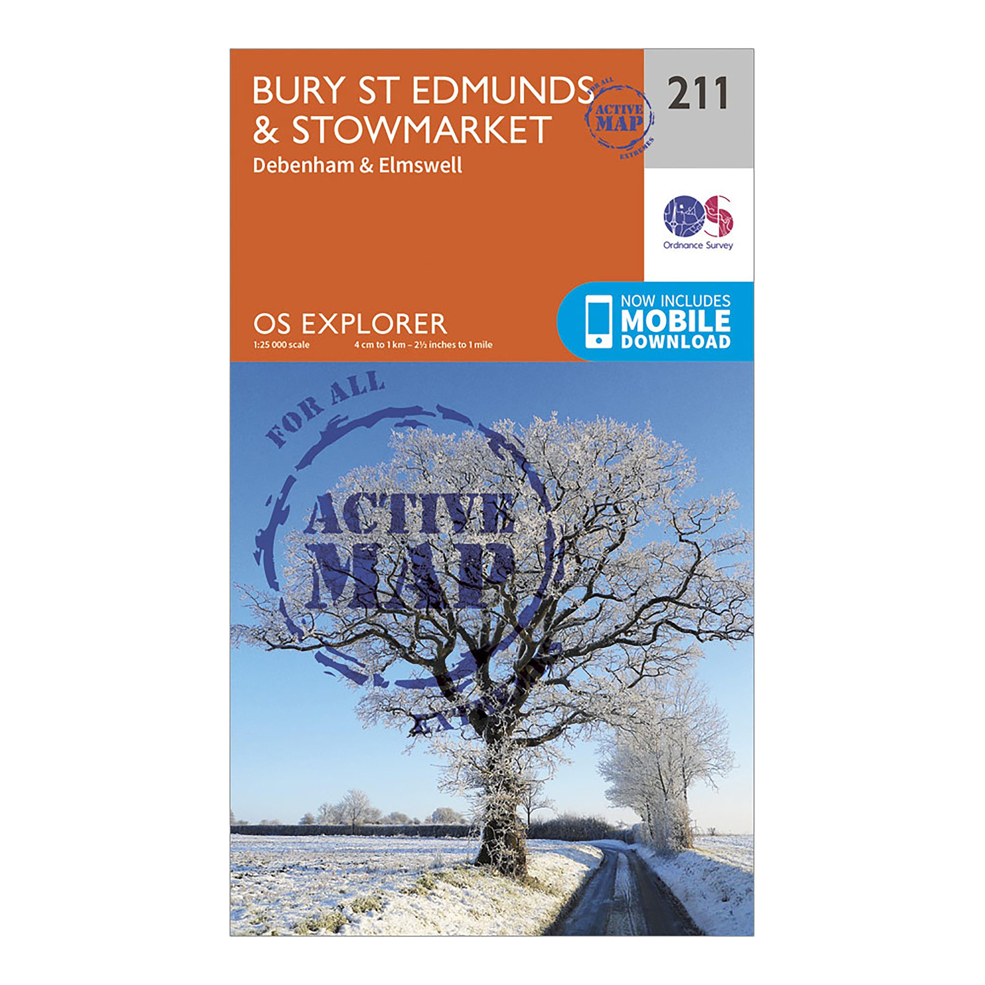 Explorer Active 211 Bury St Edmunds & Stowmarket Map With Digital Version