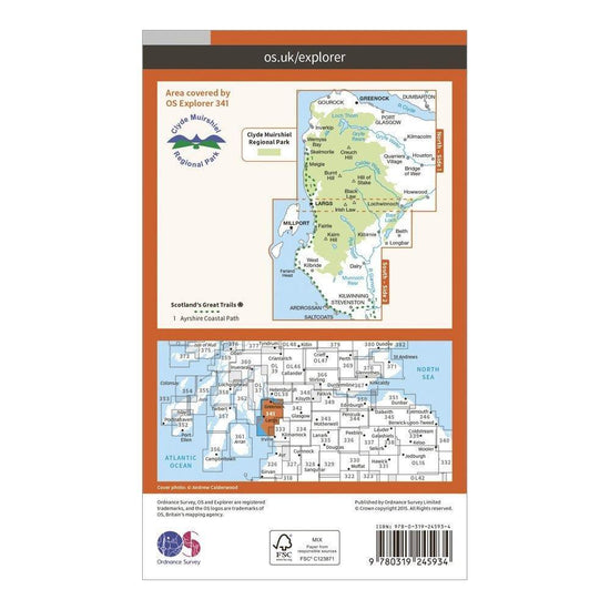 Explorer 341 Greenoch, Largs & Millport Map With Digital Version