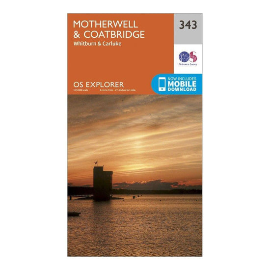 Explorer 343 Motherwell & Coatbridge Map With Digital Version