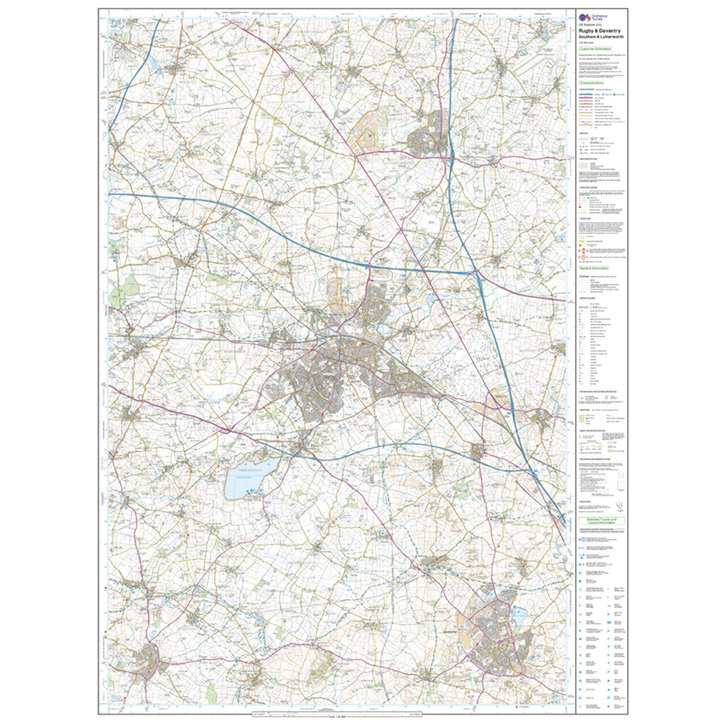 Explorer Active 222 Rugby & Daventry Map With Digital Version