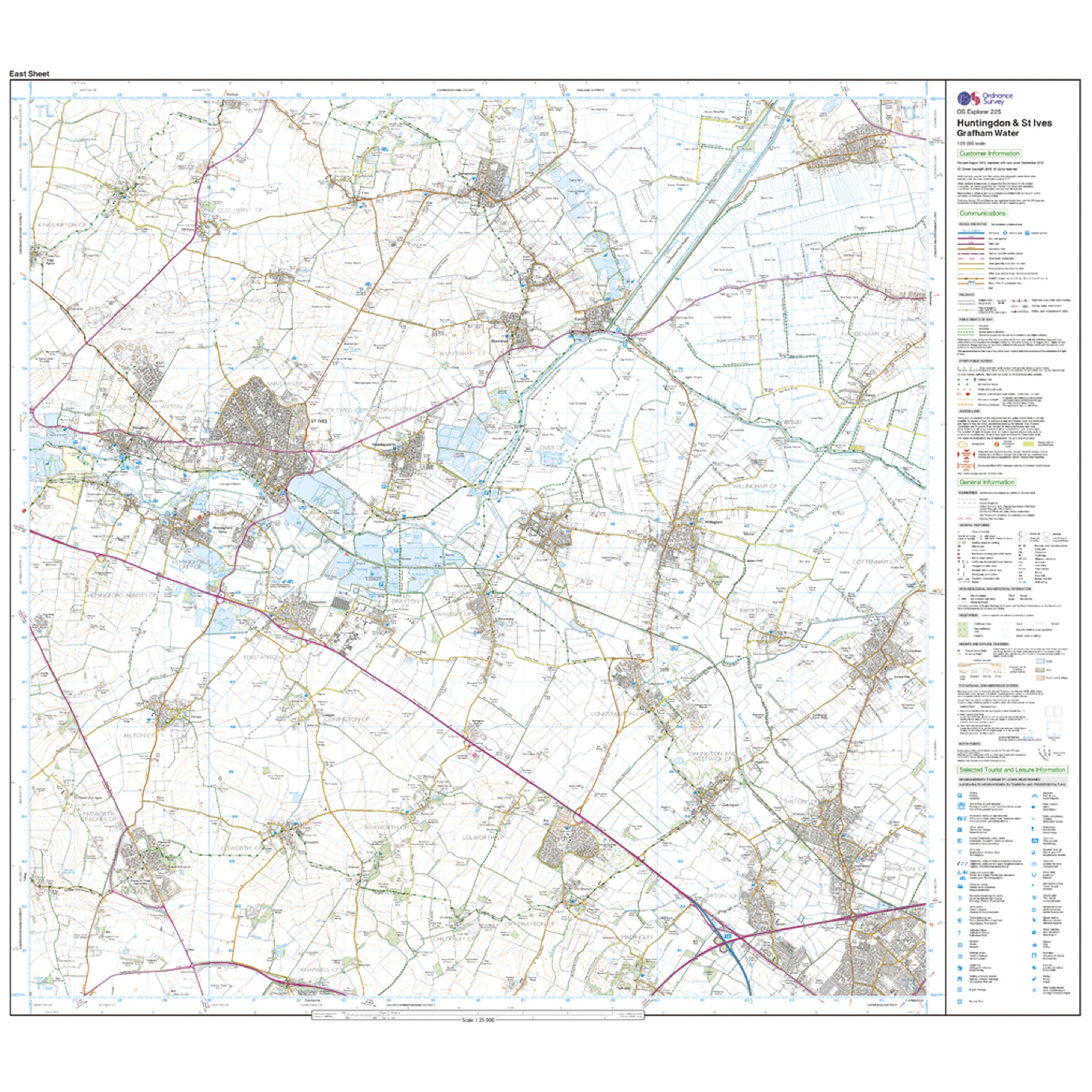 Explorer Active 225 Huntingdon & St Ives Map With Digital Version