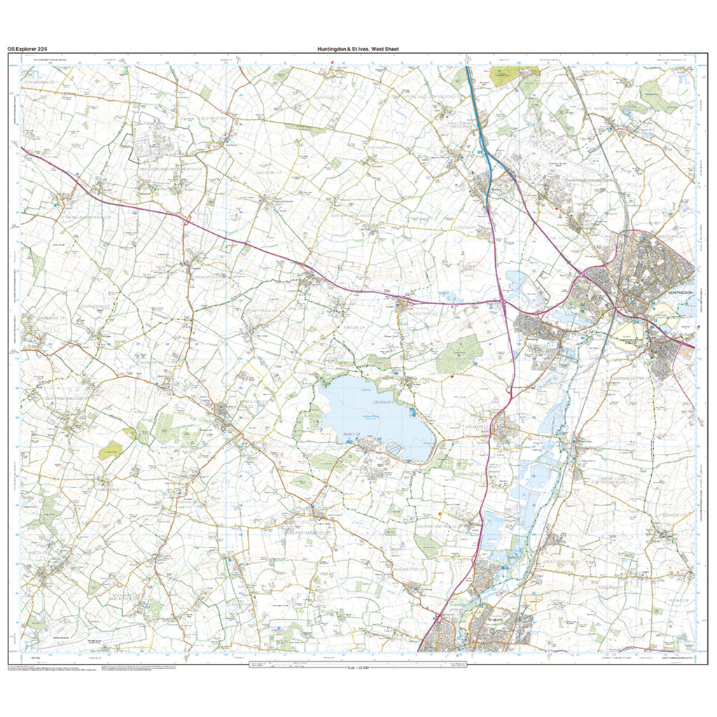 Explorer Active 225 Huntingdon & St Ives Map With Digital Version