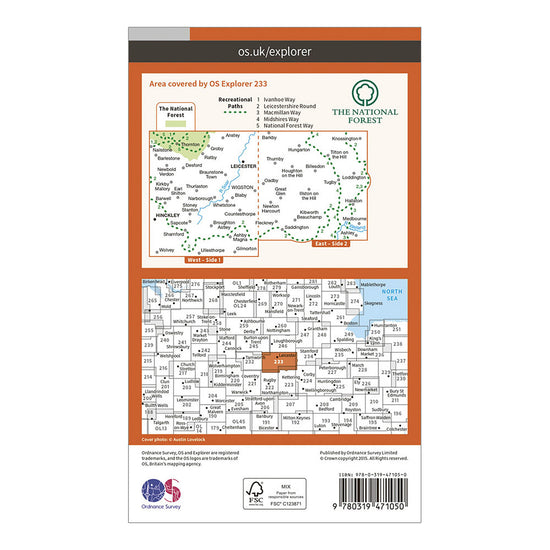 Explorer Active 233 Leicester & Hinckley Map With Digital Version