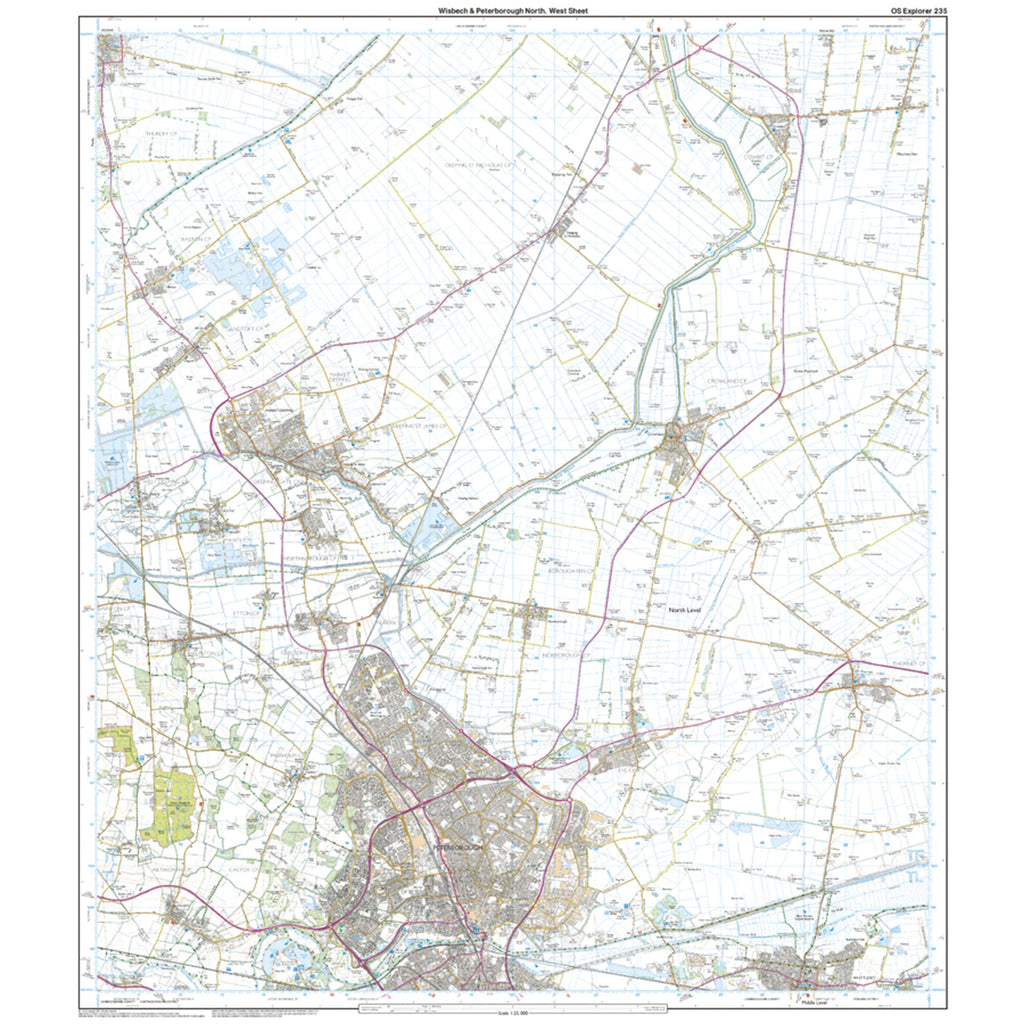 Explorer Active 235 Wisbech & Peterborough North Map With Digital Version