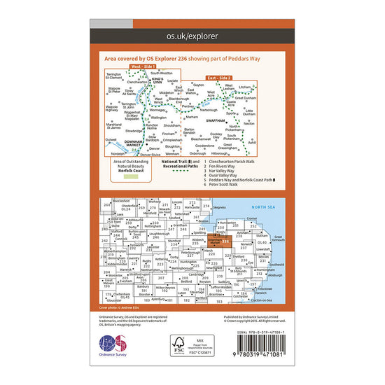 Explorer Active 236 King’s Lynn, Downham Market & Swaffham Map With Digital Version